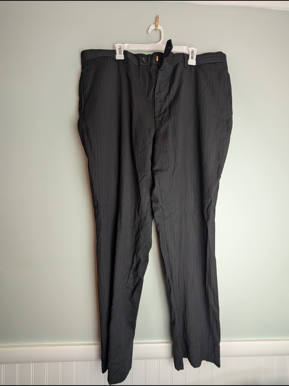 Pronto Uomo Black Pinstripe Dress Pants